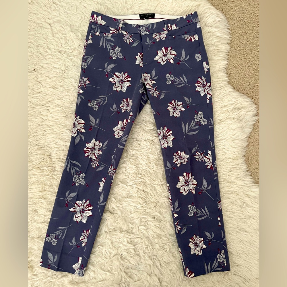 Banana Republic Floral Sloan Dress Pants Mid-rise Curvy Fit